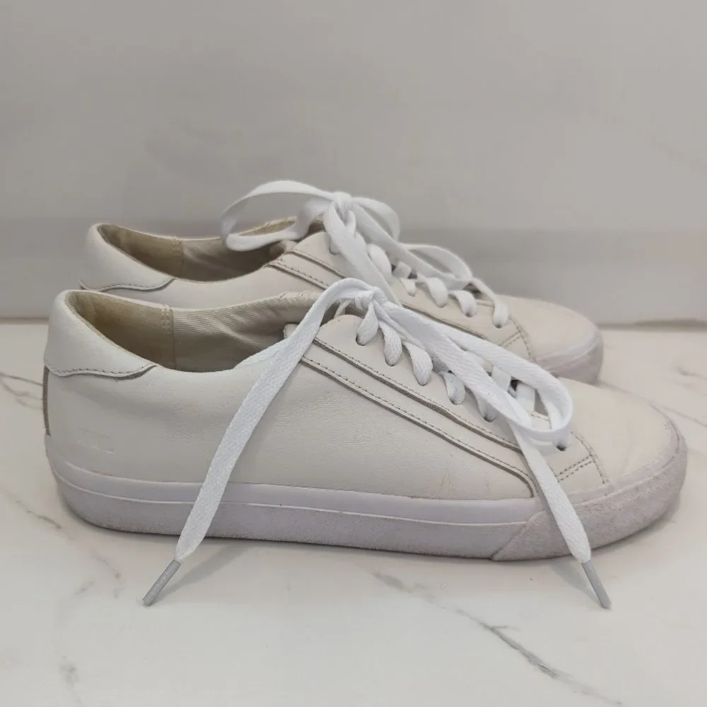 Madewell Off-White Sidewalk Low Top Leather Upper Sneakers Tennis Shoes Size 7.5